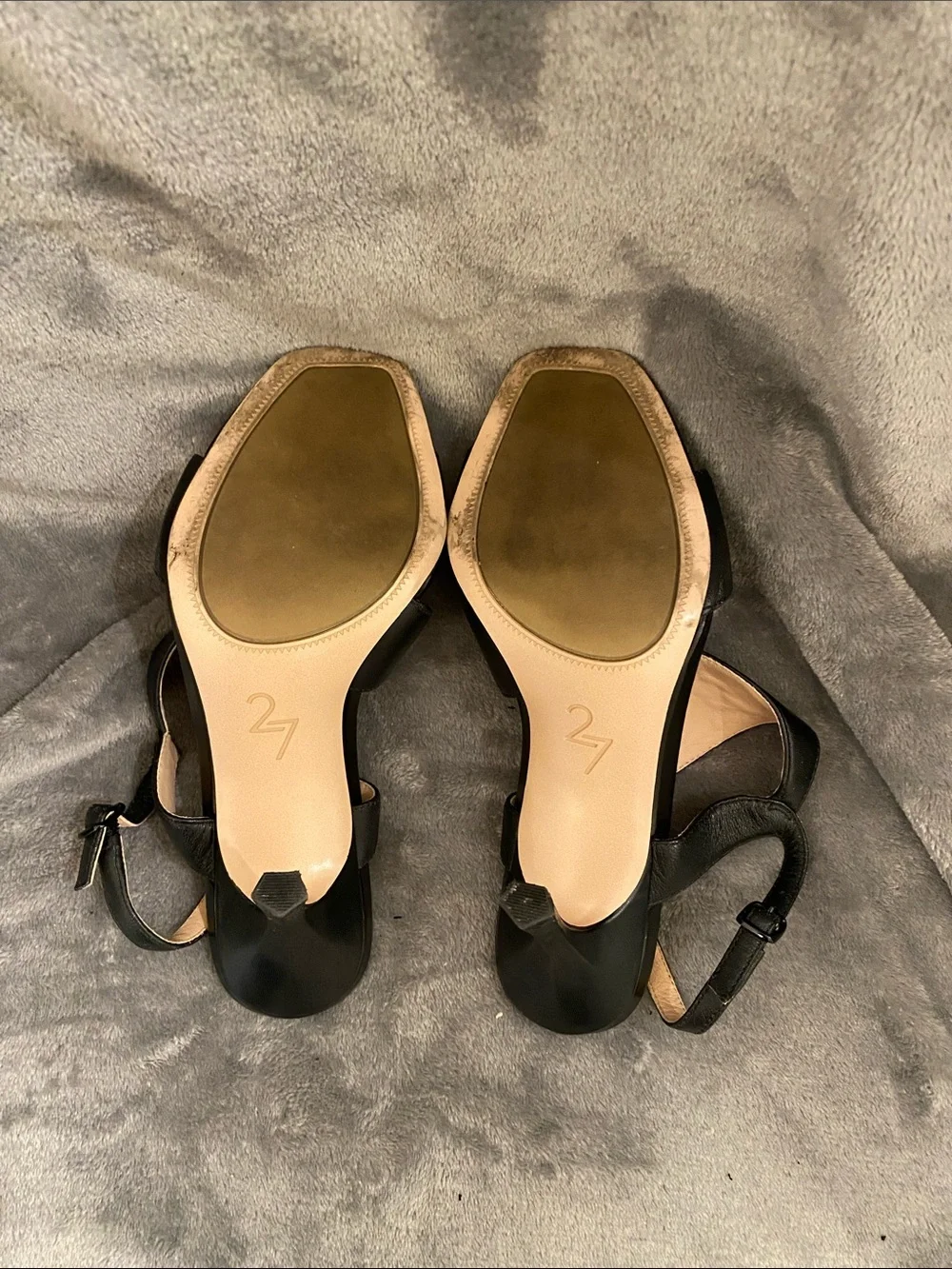 27 EDIT Black Leather Open-Toe Strappy Heels